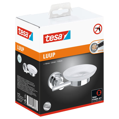 tesa Luup Soap Dish, Chrome-Plated, Includes Adhesive Solution