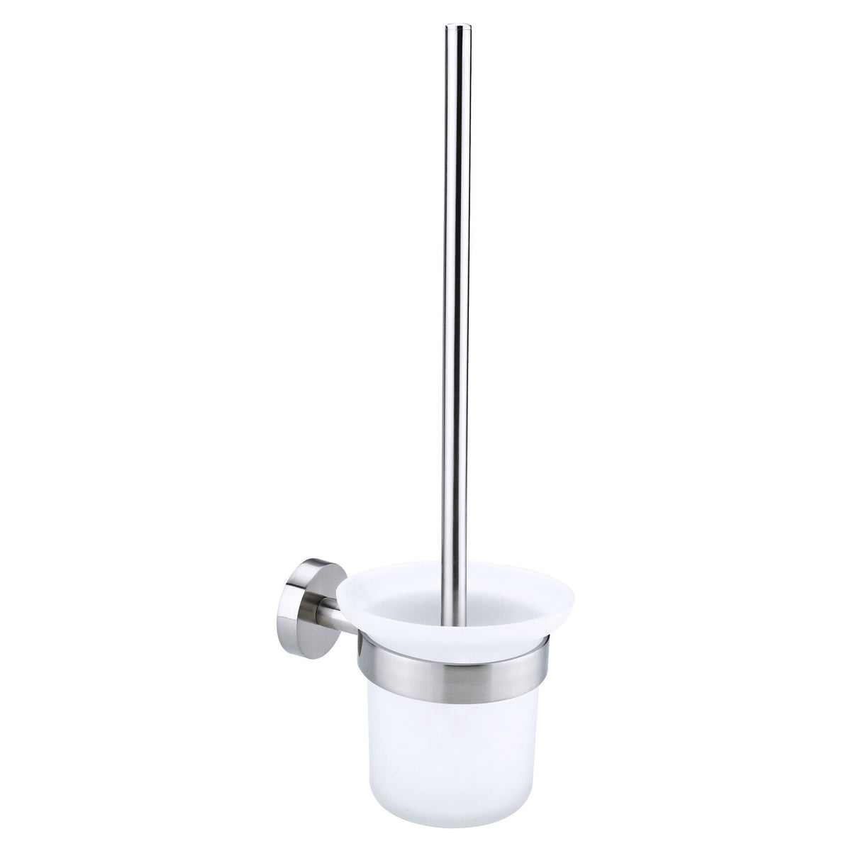 tesa MOON Toilet Brush, Stainless Steel Look, with Adhesive Solution Included