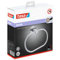 tesa MOON Adhesive Towel Ring, Stainless Steel Look, Rust-Resistant