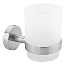 tesa MOON Toothbrush Cup Holder, stainless steel finish, includes adhesive solution