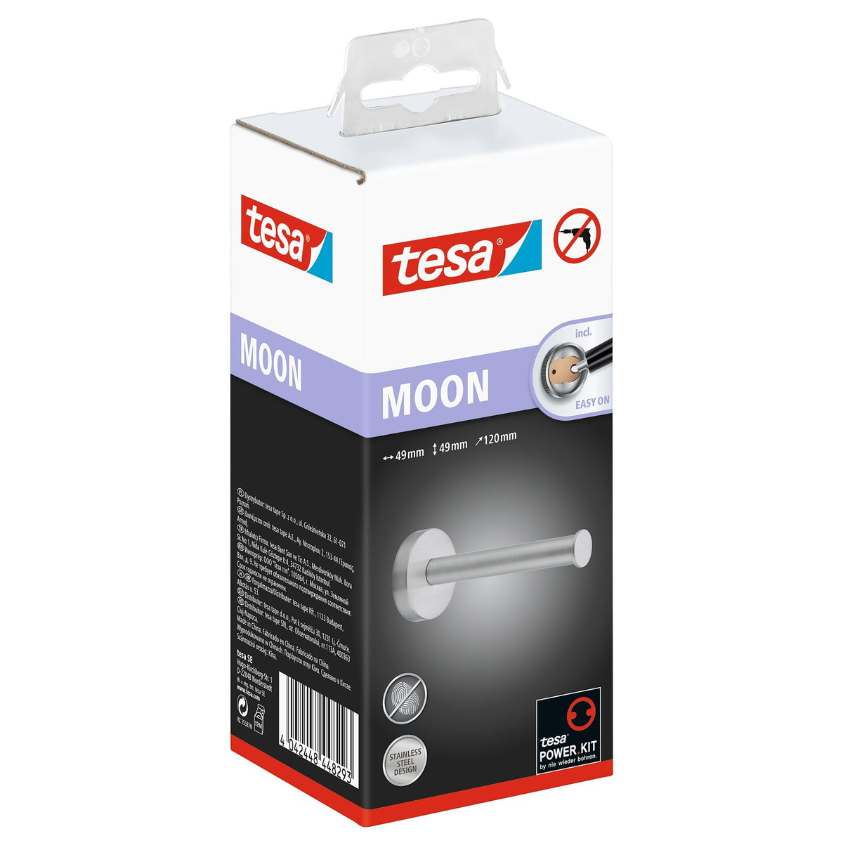 tesa Moon Toilet Paper Holder Replacement Roll, incl. adhesive solution
