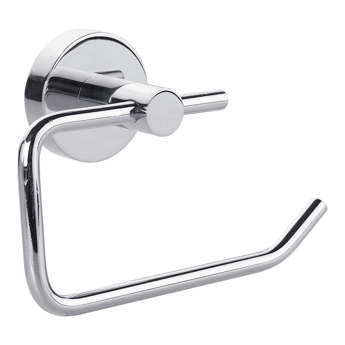 tesa SMOOZ Toilet Paper Holder without Lid, Chrome-Plated, Includes Adhesive Solution