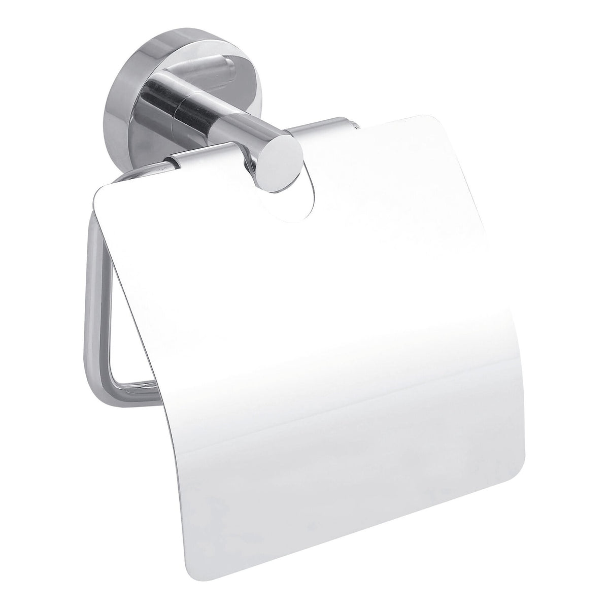 tesa SMOOZ Toilet Paper Holder with Lid, Includes Adhesive Solution