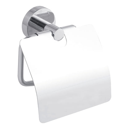tesa SMOOZ Toilet Paper Holder with Lid, Includes Adhesive Solution