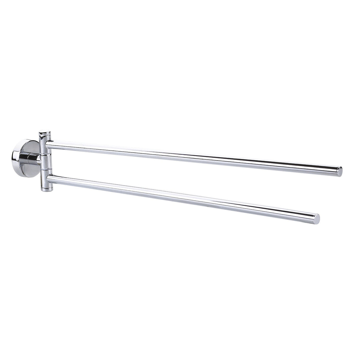 tesa SMOOZ Wall-Mounted Towel Rack, 2-arm, Chrome-Plated, Adhesive Mount