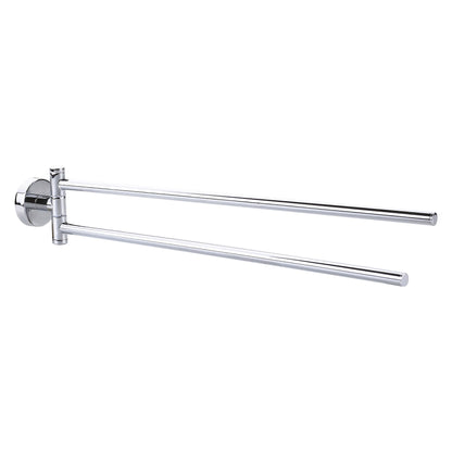 tesa SMOOZ Wall-Mounted Towel Rack, 2-arm, Chrome-Plated, Adhesive Mount
