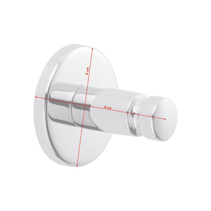 tesa SMOOZ Adhesive Hooks, Chrome-Plated, Round Design – Dimensions