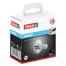 tesa SMOOZ Adhesive Hooks, Chrome-Plated, Round Design