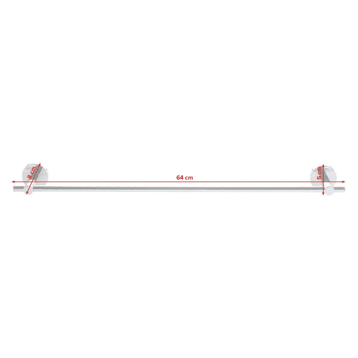 tesa SMOOZ Single-Arm Bath Towel Rack, Chrome-Plated, Self-Adhesive – Dimensions
