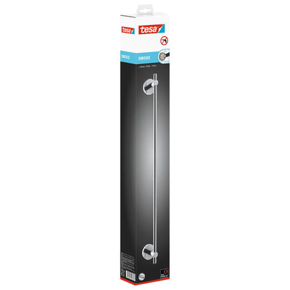 tesa SMOOZ Single-Arm Bath Towel Rack, Chrome-Plated, Self-Adhesive