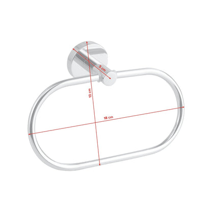 tesa SMOOZ Towel Ring, Chrome-Plated, Includes Adhesive Solution – Dimensions