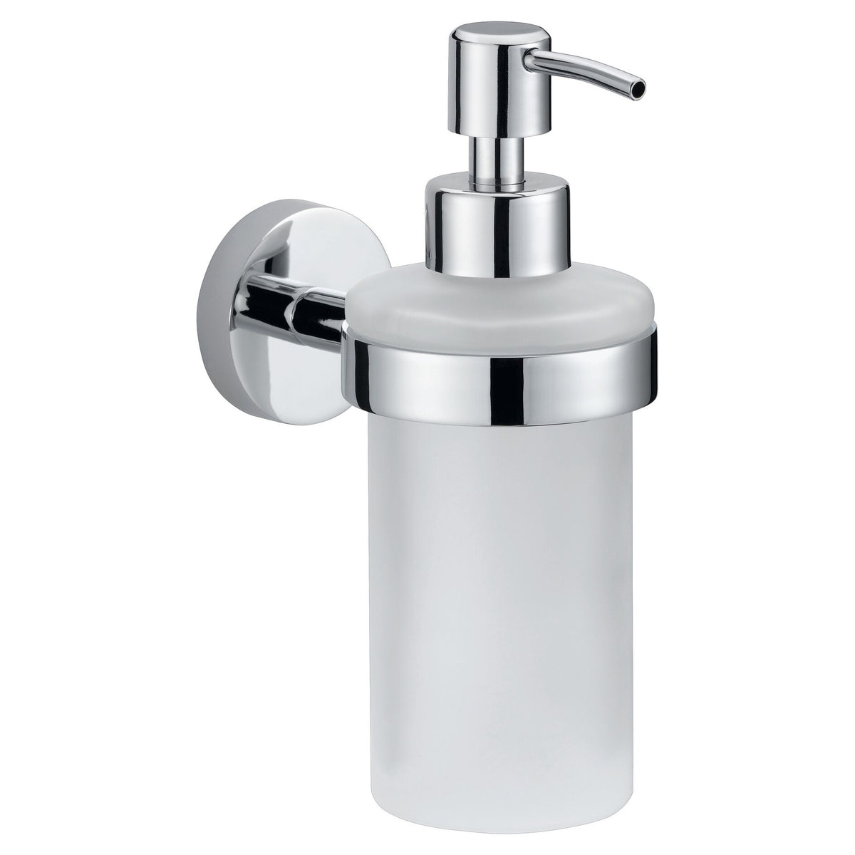 tesa SMOOZ Soap Dispenser Set, Chrome-Plated, Includes Adhesive Solution