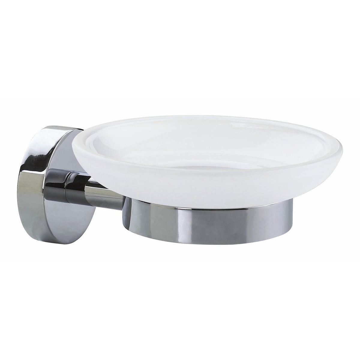 tesa SMOOZ Soap Dish, Chrome-Plated, Satin-Finish Glass, Adhesive Solution