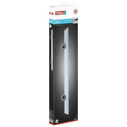 tesa SMOOZ Glass Shelf, Chrome-Plated, Satin-Finish Glass, Adhesive Solution