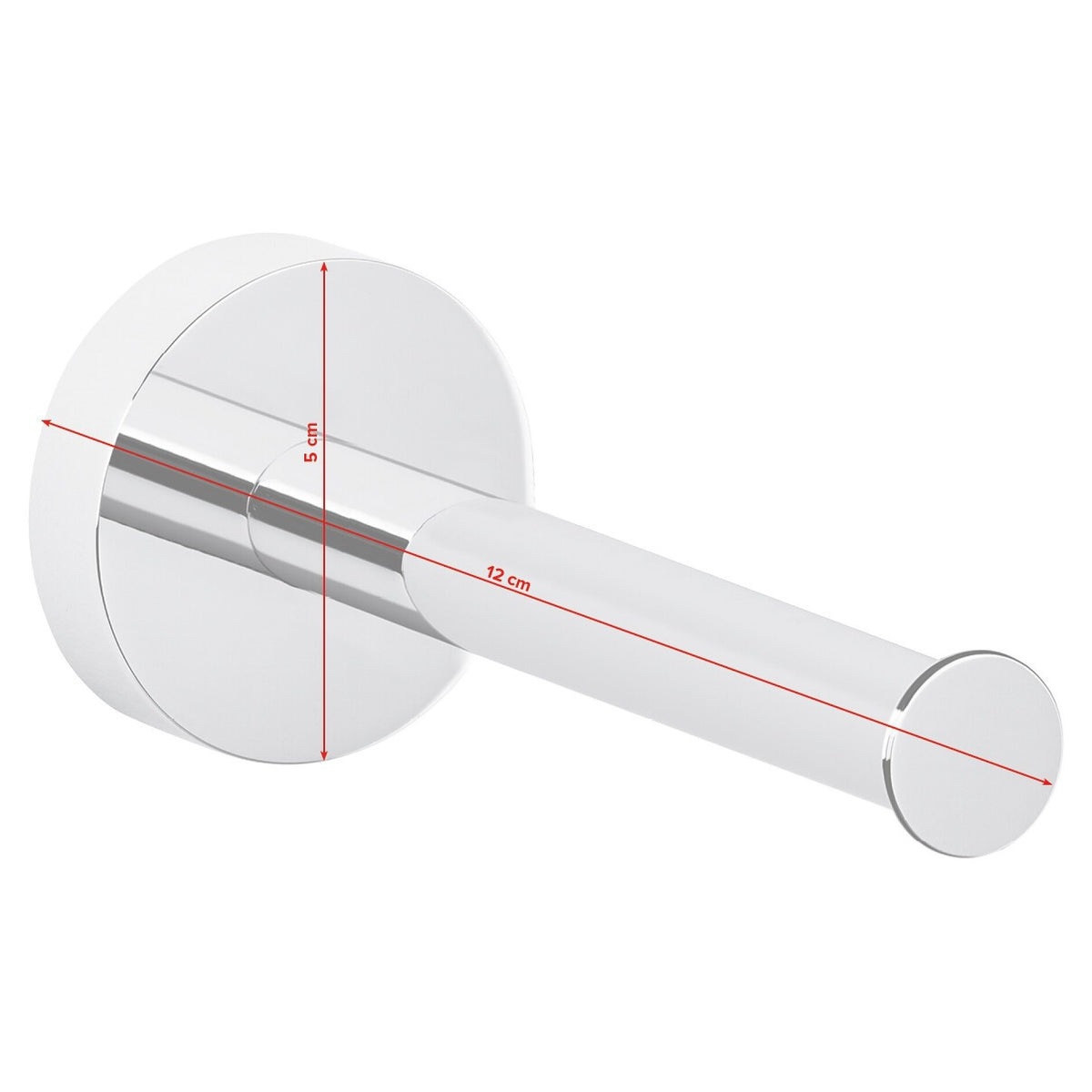 tesa SMOOZ Toilet Paper Replacement Roll Holder, Includes Adhesive Solution – Dimensions