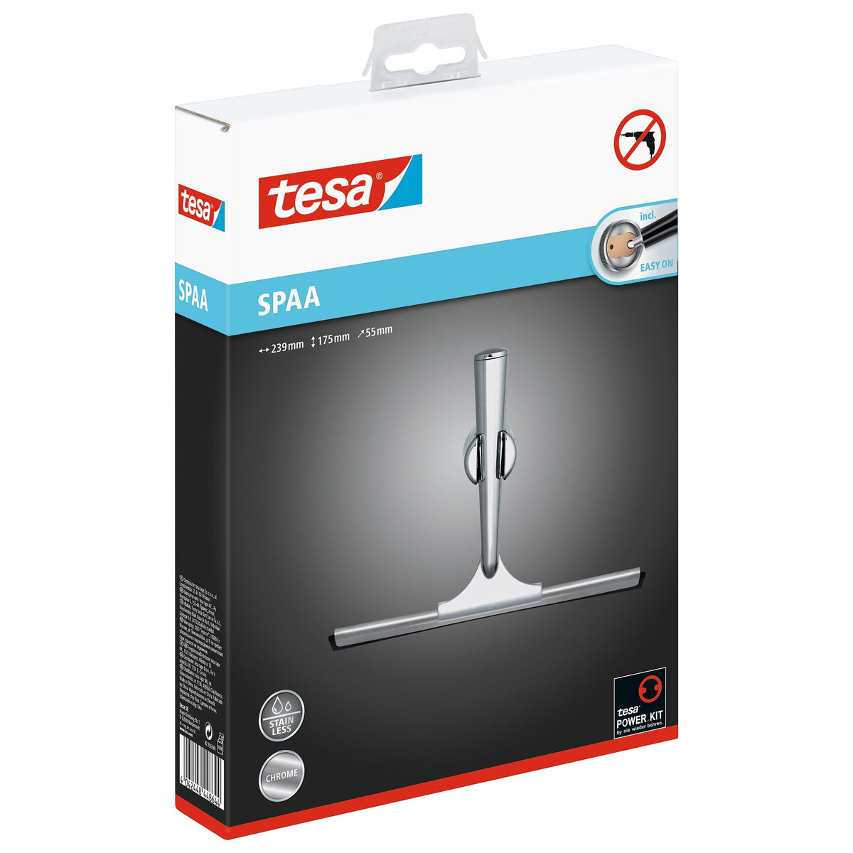 tesa SPAA Shower Squeegee, includes mount and adhesive solution