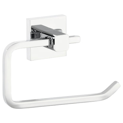 tesa DELUXXE Toilet Paper Holder, without lid, metal, chrome-plated, includes adhesive solution