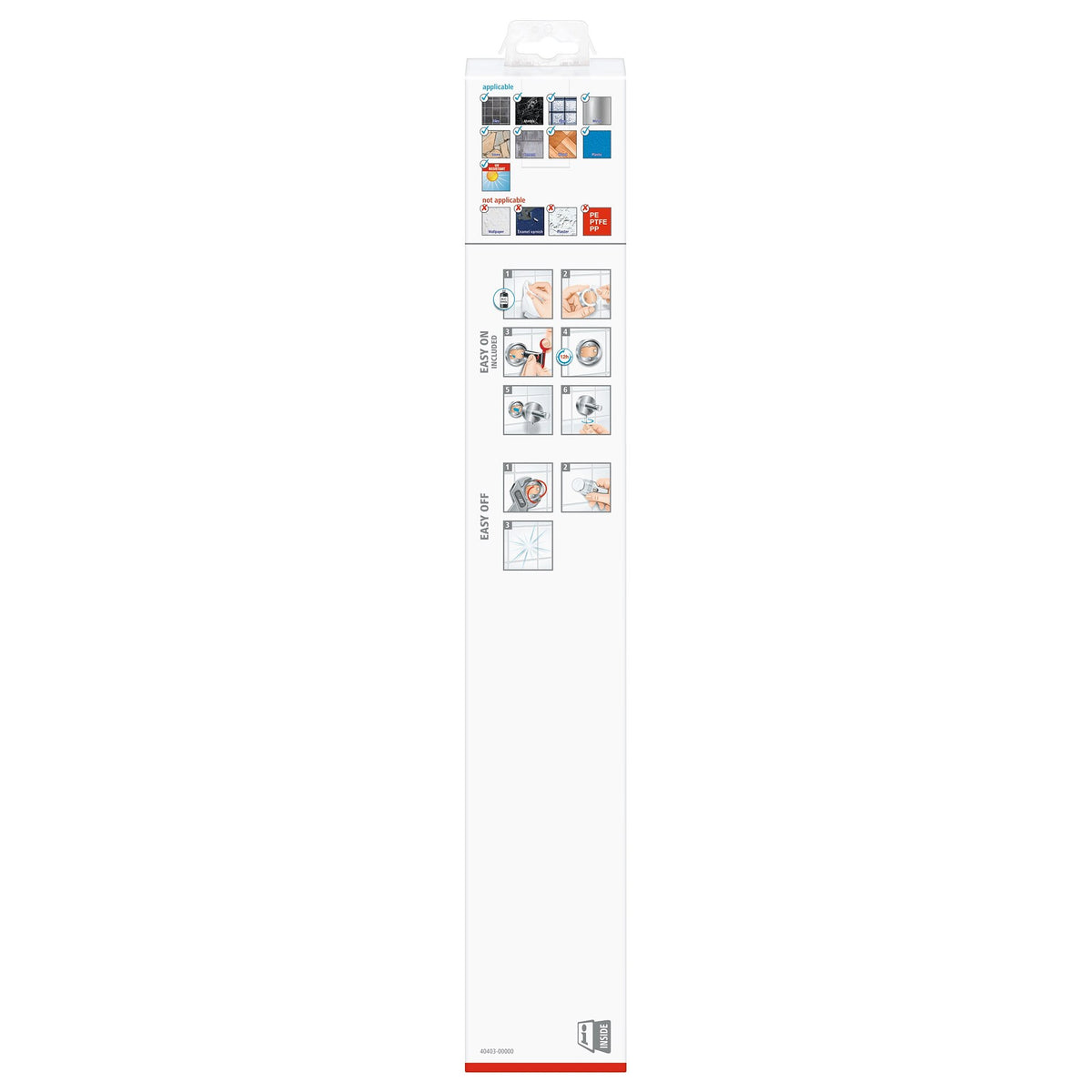 tesa DELUXXE Towel Rack, 2 Arms, with Adhesive Solution Included