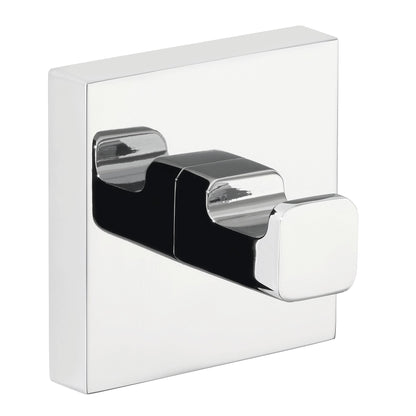 tesa DELUXXE Towel Hook, Metal, Chrome-Plated, Includes Adhesive Solution