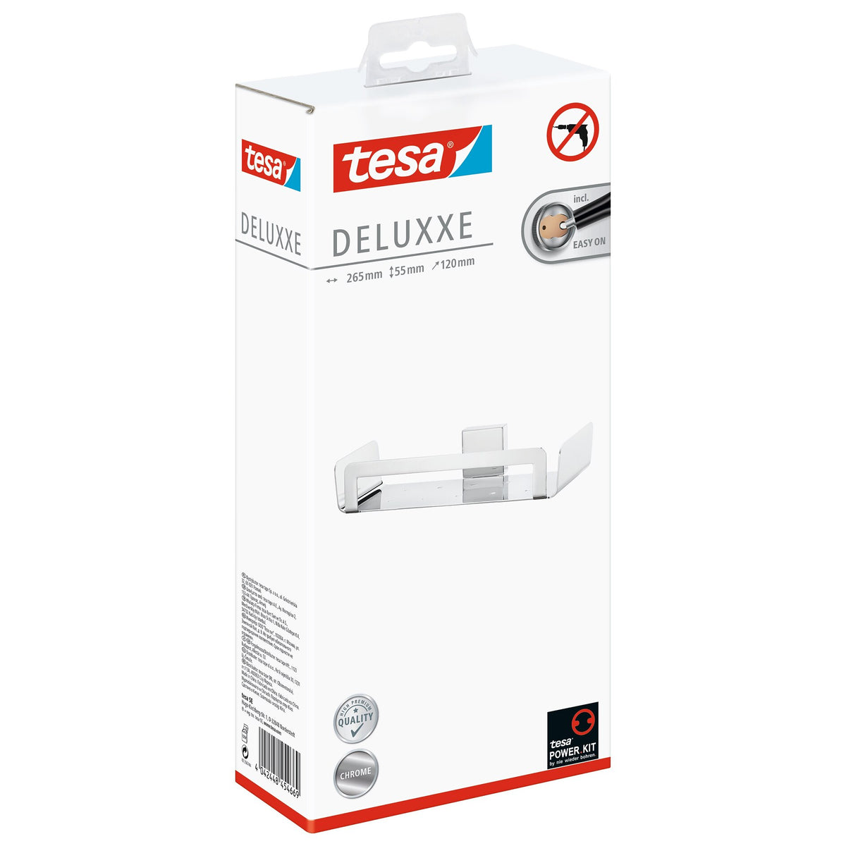 tesa DELUXXE Shower Basket, Exquisite Design, Includes Adhesive Solution