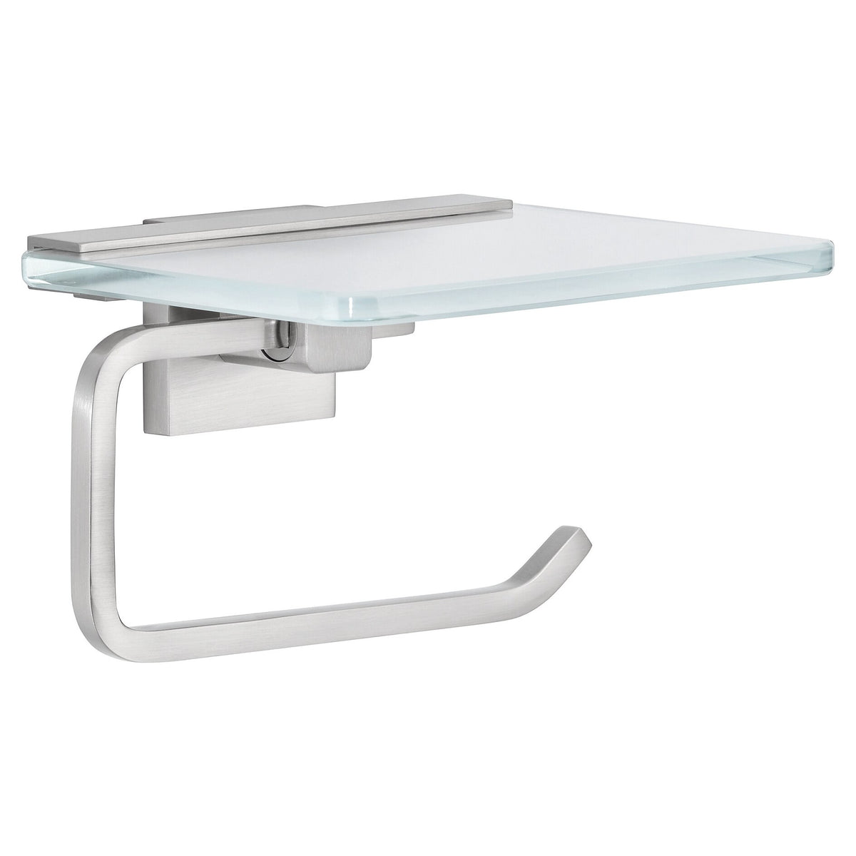 tesa EXXCLUSIV Toilet Paper Holder with Shelf, Includes Adhesive Solution