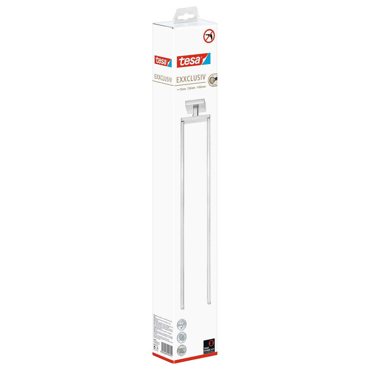 tesa EXXCLUSIV Towel Rack, 2-arm, with adhesive solution