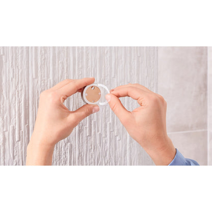tesa EXXCLUSIV Towel Ring, Stainless Steel Look, Includes Adhesive Solution – Instructions for Use