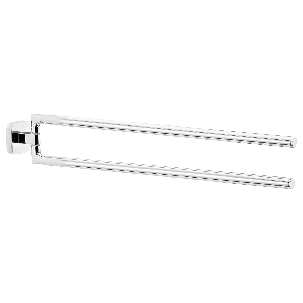 tesa ELEGAANT Towel Rack, 2-arm, Metal, Chrome-Plated, Adhesive Mount