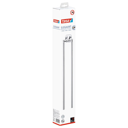 tesa ELEGAANT Towel Rack, 2-arm, Metal, Chrome-Plated, Adhesive Mount