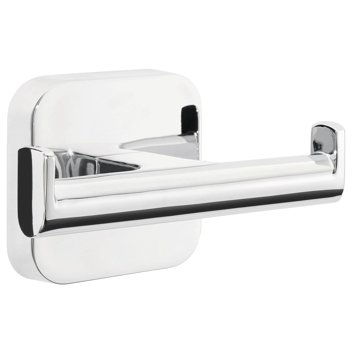 tesa ELEGAANT Double Design Hook, Metal, Chrome-Plated, Includes Adhesive Solution