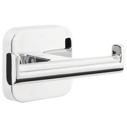 tesa ELEGAANT Double Design Hook, Metal, Chrome-Plated, Includes Adhesive Solution