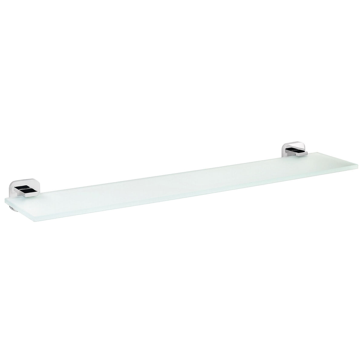 tesa ELEGAANT Glass Shelf, Metal, Chrome-Plated, Includes Adhesive Solution, 60 cm