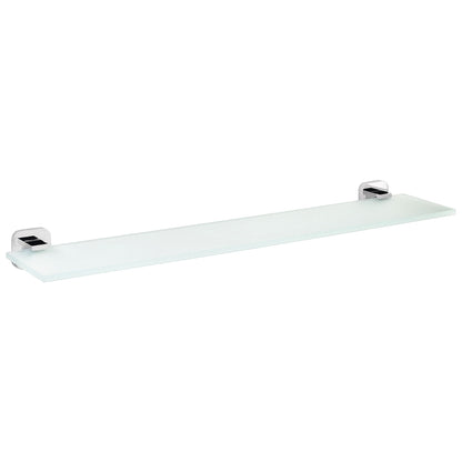tesa ELEGAANT Glass Shelf, Metal, Chrome-Plated, Includes Adhesive Solution, 60 cm