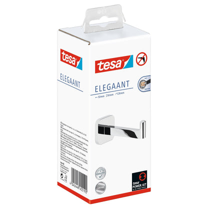 tesa Elegaant Replacement Roll Holder, Metal, Chrome-Plated, Includes Adhesive Solution