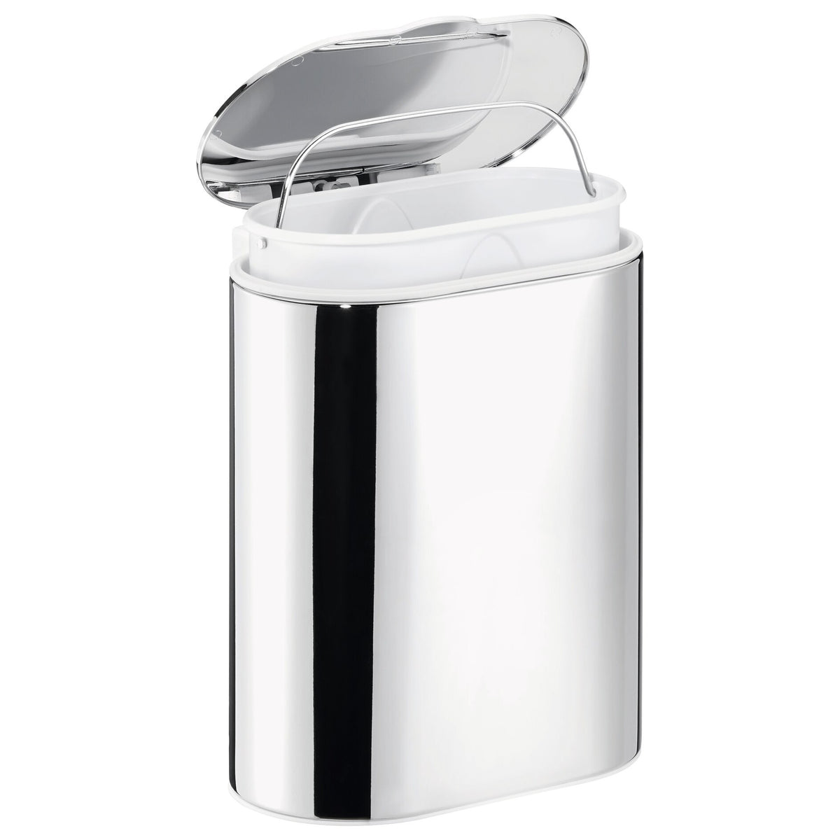 tesa ELEGAANT Cosmetic Bin, Metal, Chrome-Plated, Includes Adhesive Solution