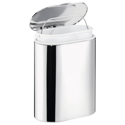 tesa ELEGAANT Cosmetic Bin, Metal, Chrome-Plated, Includes Adhesive Solution