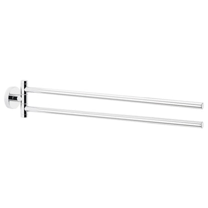 tesa Exxcellent Towel Rack, Metal, Chrome-Plated, 2-Arm, Includes Adhesive Solution