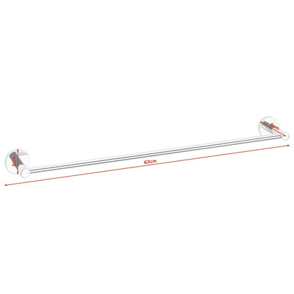 tesa Exxcellent Wide Towel Rack, Metal, Chrome-Plated, Includes Adhesive Solution – Dimensions