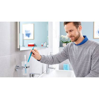 tesa Exxcellent Toothbrush Holder, Stylish Design, Includes Adhesive Solution – Instructions for Use