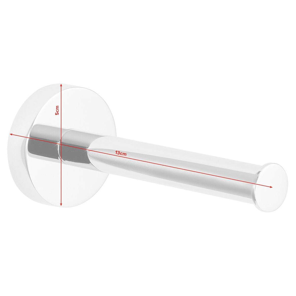 tesa Exxcellent Replacement Roll Holder, Metal, Chrome-Plated, Includes Adhesive Solution – Dimensions