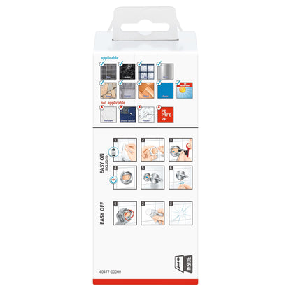 tesa Exxcellent Replacement Roll Holder, Metal, Chrome-Plated, Includes Adhesive Solution