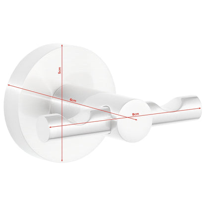 tesa Nooblesse Double-Sided Adhesive Hooks, Stainless Steel Finish, Includes Adhesive Solution – Dimensions