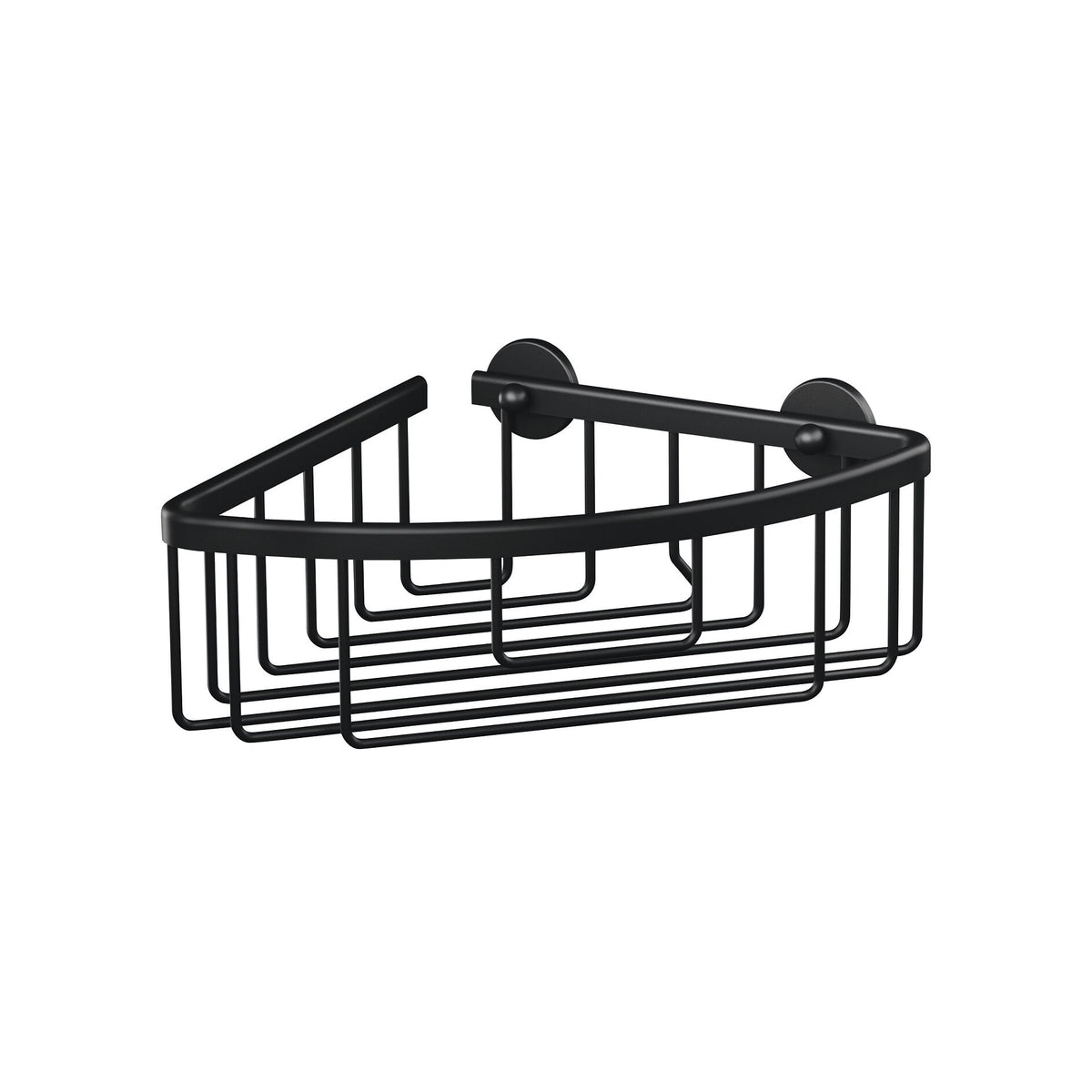 tesa ALUXX BLACK Corner Shower Shelf, Matte Black, for Showers and Bathtubs