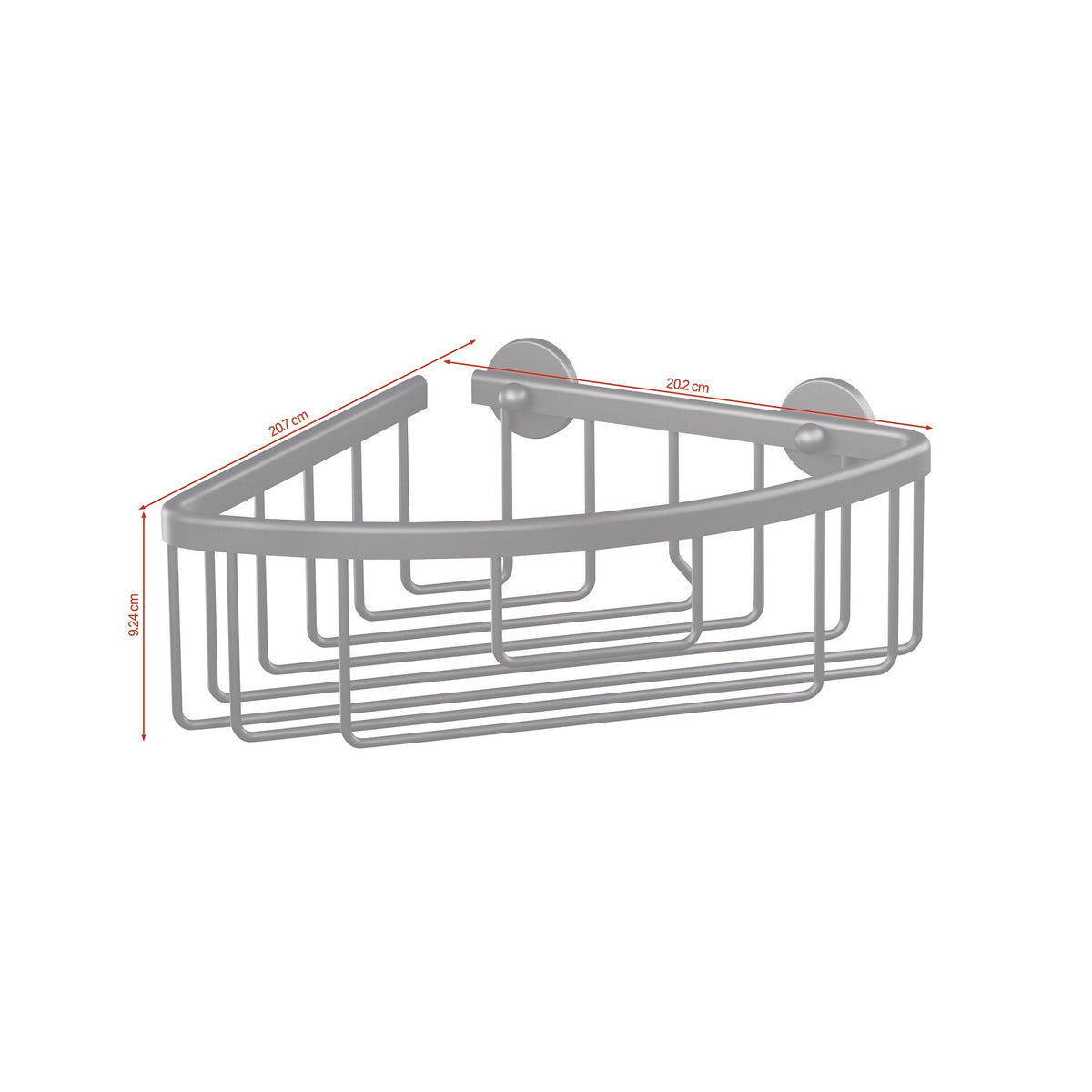 tesa ALUXX BLACK Corner Shower Shelf, Matte Black, for Showers and Bathtubs