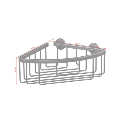 tesa ALUXX BLACK Corner Shower Shelf, Matte Black, for Showers and Bathtubs