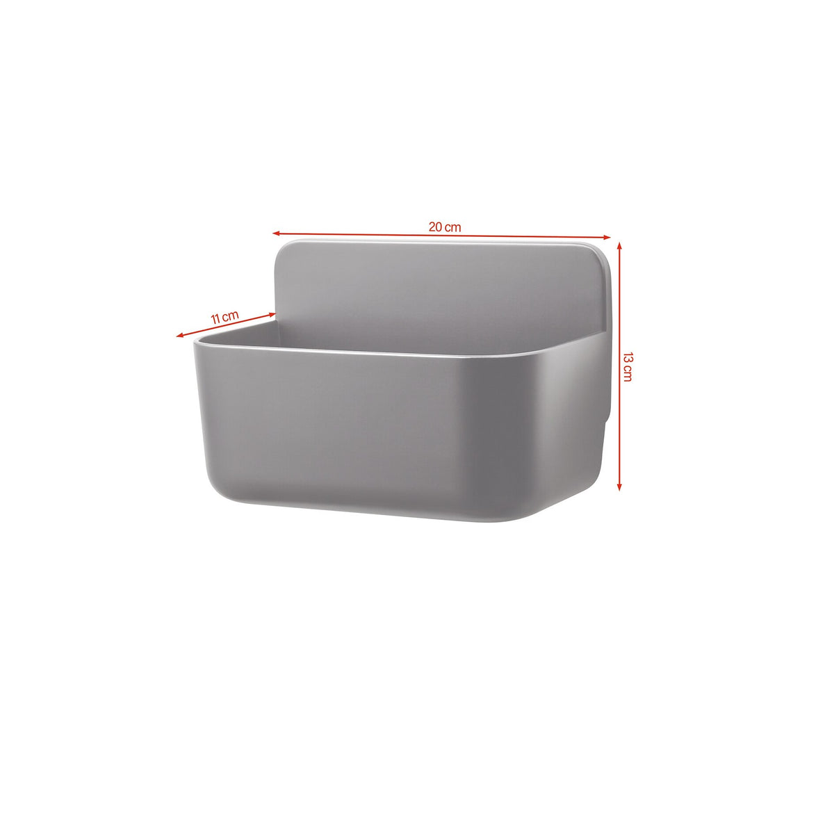 tesa LAVAA Small Shower Basket, Matte Black, Stylish, Practical, Space-Saving, White
