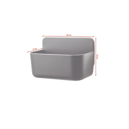 tesa LAVAA Small Shower Basket, Matte Black, Stylish, Practical, Space-Saving, White
