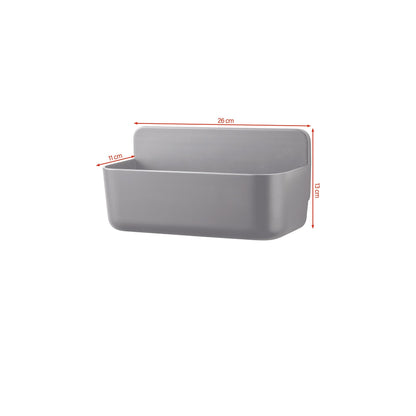 tesa LAVAA Medium-Sized Shower Basket, Matte Black, Elegant, Practical, Space-Saving, White