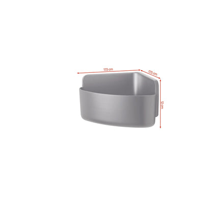 tesa LAVAA Small Corner Shower Basket, Matte Black, Stylish, Practical, Space-Saving, White