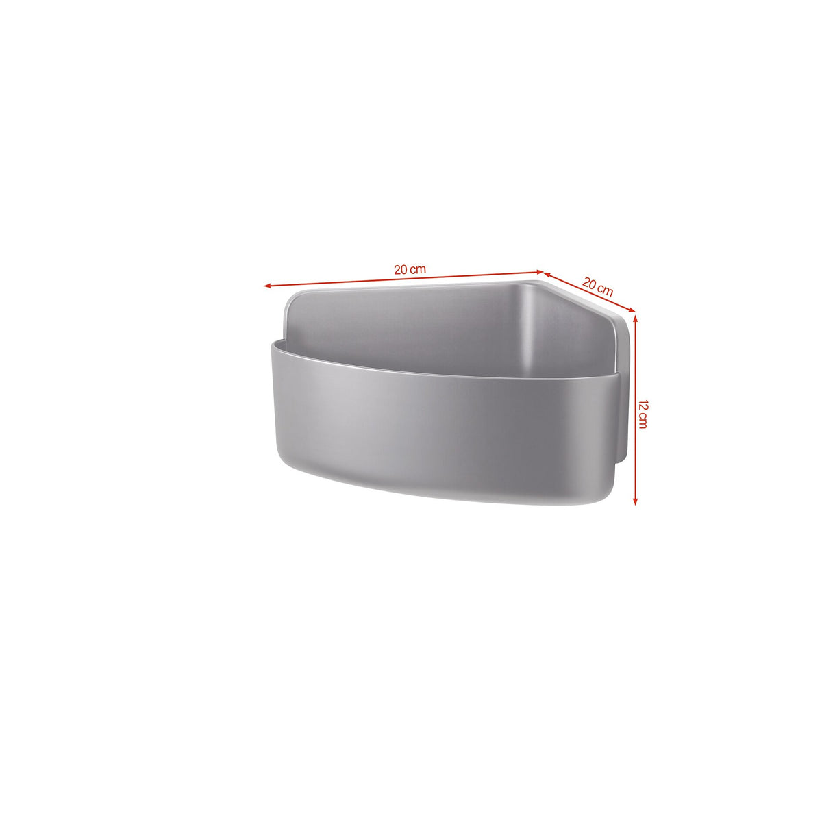 tesa LAVAA Corner Shower Basket, Matte Black, Elegant, Practical, Space-Saving, White